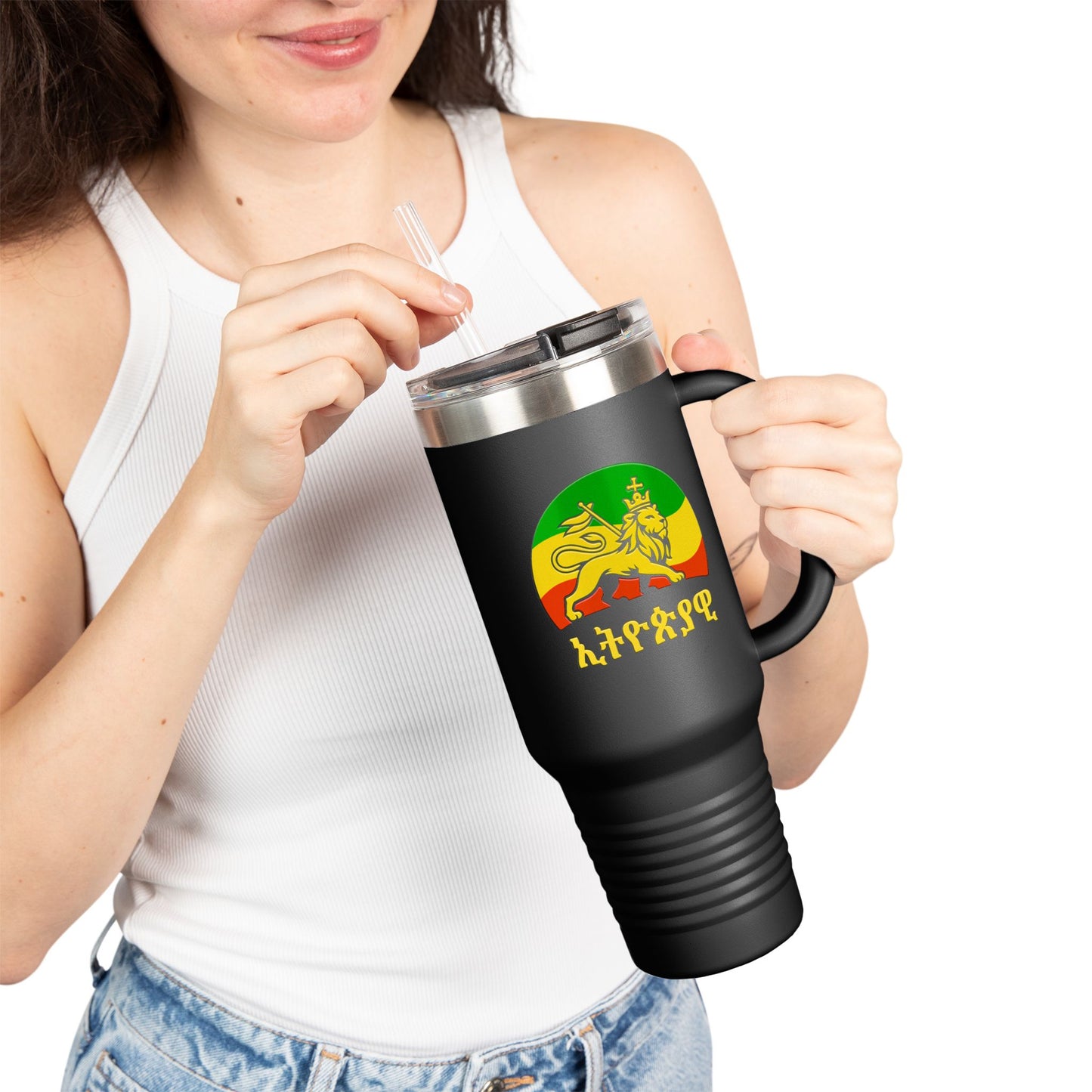 Ethiopic Legacy Insulated Travel Mug | 40oz Mug for On-The-Go