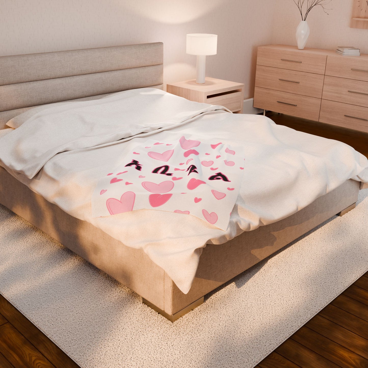 Personalized Amharic Script Name Velveteen Blanket