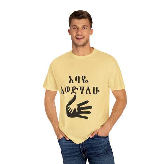 "አባዬ እወድሃለሁ" Amharic Dad T-Shirt | Habesha Cultural Shirt | I Love You Dad Tee for Men