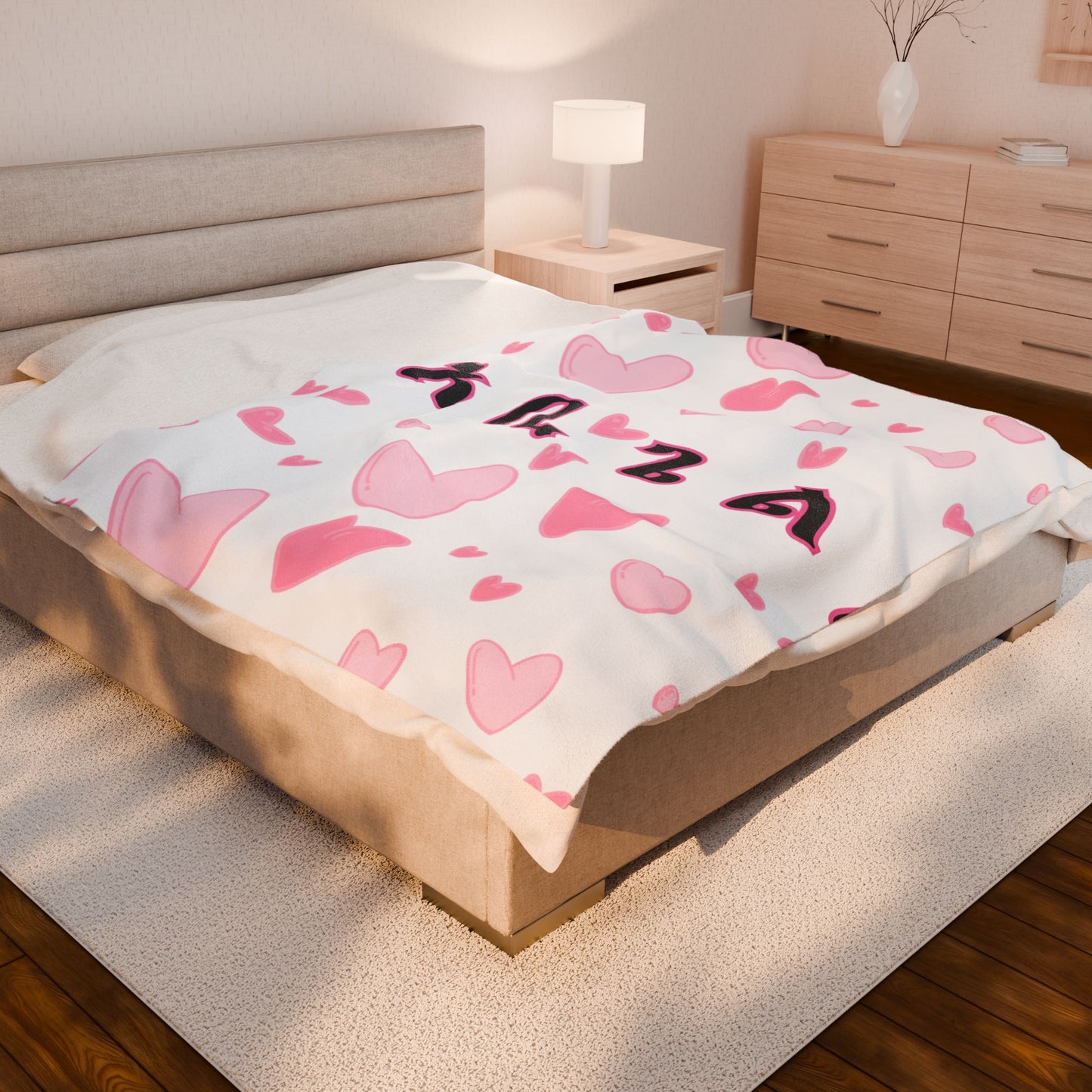Personalized Amharic Script Name Velveteen Blanket